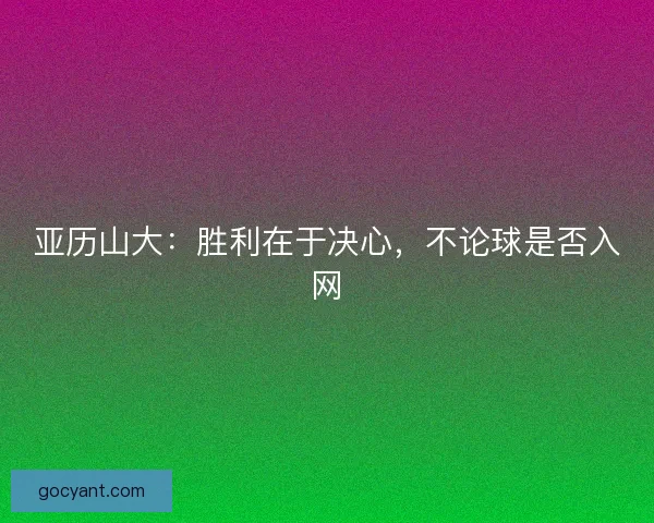 亚历山大：胜利在于决心，不论球是否入网